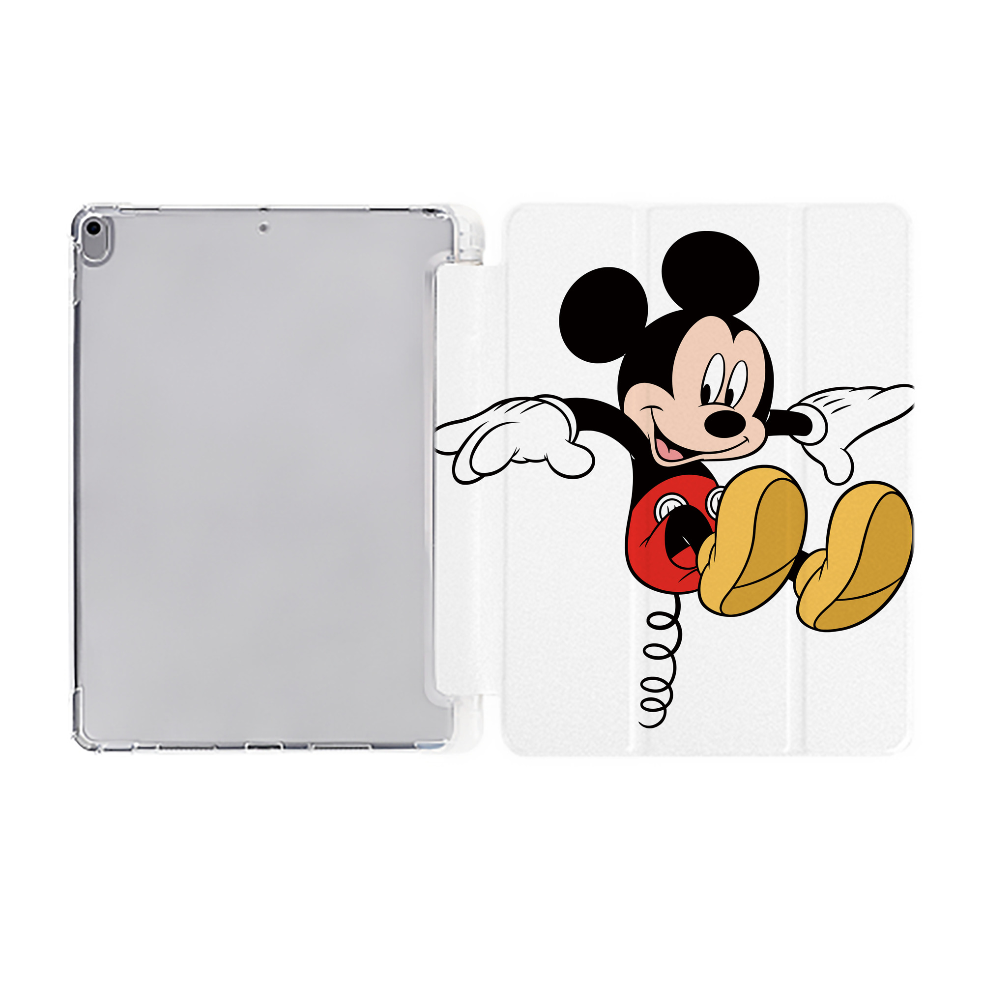 （画像用） ミッキーマウス Mickey Mouse IPad ケース ペン収納付き 三つ折りスタンド PUレザー×シリコン 対応機種9.5/10.5/10.9インチ